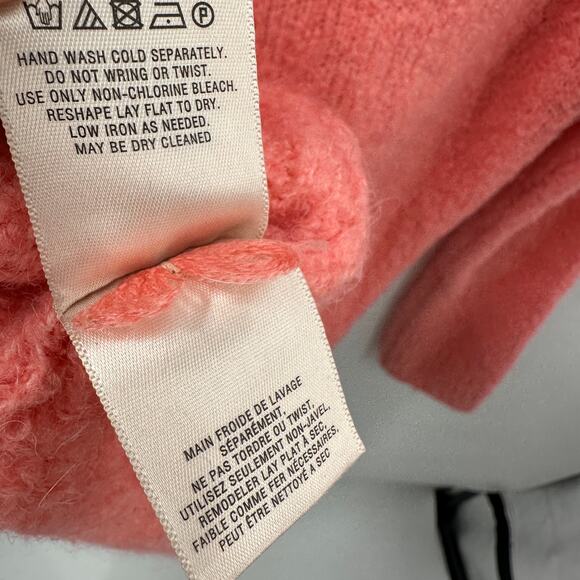 ANTHROPOLOGIE Moth Mock Neck Pink Alpaca Wool Blend Pink Sweater // XS - Picture 8 of 8